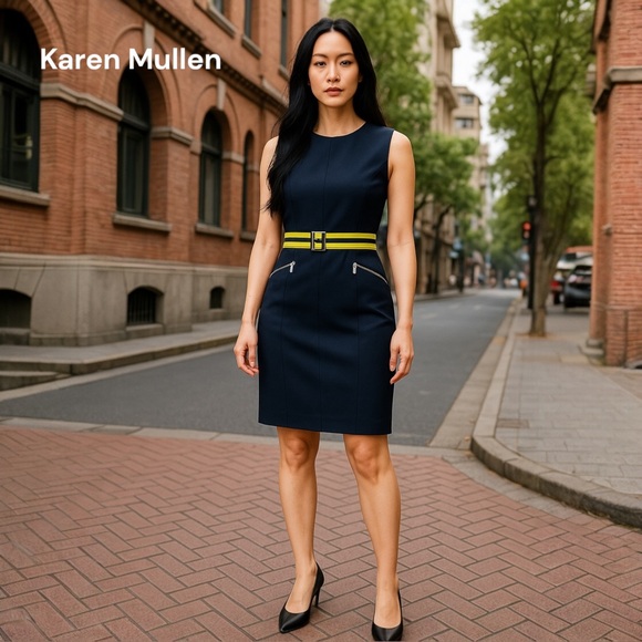 KAREN MILLEN BLUE DRESS BELT 8 - Picture 1 of 7